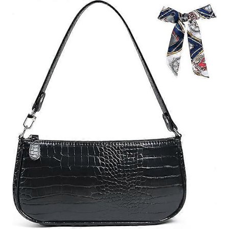 Læder Skuldertaske til Kvinder, Mini Håndtaske med Krokodille Lille Crossbody Taske Klassisk til Kvinder 90'er Mini Tasker med Kæde