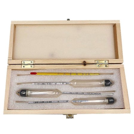 Noggrann alkoholmätare Koncentrationsmätare Vinmätningsverktyg Set Vodka Whiskey Hydrometer Mätare i trälåda