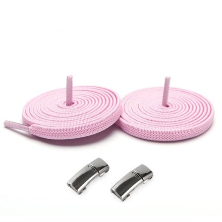 Elastiska skosnören utan knytband med spänne 1 par Rosa Rosa