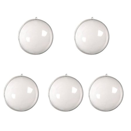 Jul 2023 Udsalg og Clearance 5 stk. Klare Plastikkugler Julekugler Kugle Fyldbar Træ Ornament