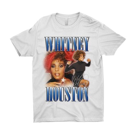 Whitney Houston Unisex Vuxen 90-talets Hyllning Bomull T-shirt XL Vit