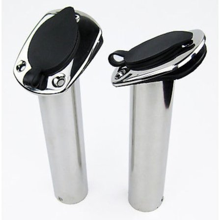 Pakke 316 Marine Grade Rustfritt Stål Fiske Stang Holder 30 Graders Flush Mount Båt Fiske Stang Holder Bakre Deksel Stang Holder