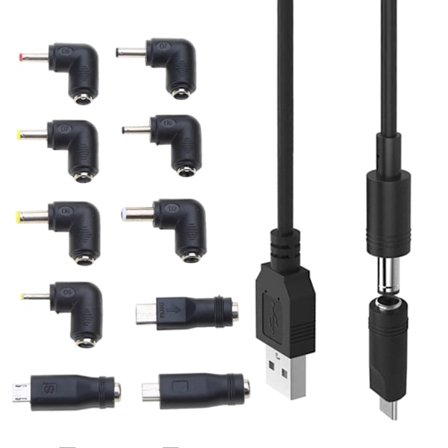 10 adaptere USB til DC5V-stik opladningskabel til Wifi-router miniventilatorhøjttaler