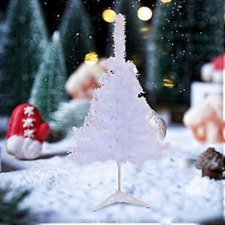 30cm Hvit Lite Juletre Sett Mini Juletre Dekorasjon Bordplate Vindusutstilling Juledekorasjonsutstyr