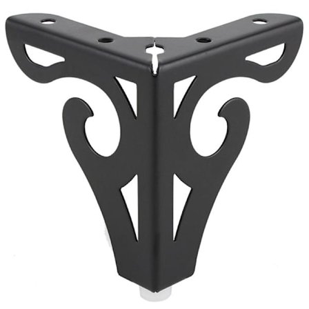 Sett med 4 moderne svarte møbelben i metall, bordben, erstatning