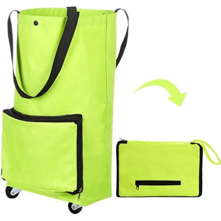 Shoppingväska med hjul, hopfällbar vagnväska, bärbar återanvändbar shoppingvagn hopfällbar praktisk matvagn reseväska med 360° svängbara hjul