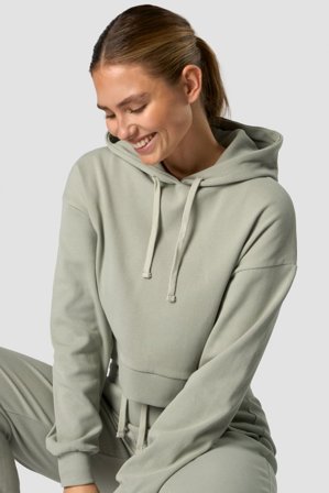 ICANIWILL - Recharge Cropped Hoodie Wmn Faded Green - Damen - ICIW