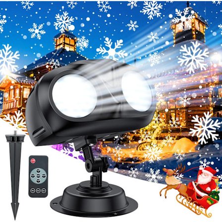 Snefnug Jule Udendørs Projektør Lys med Fjernbetjening og Timer Vandtæt Udendørs Indendørs Jule Tema Fest Have Dekoration