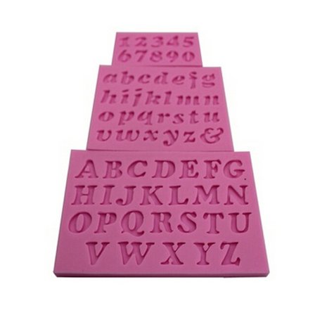 3 stk Ny Mini Letter&Nummer Silikon Håndlaget Fondantkake Des