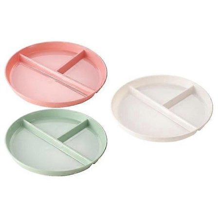 3 st portionskontrollstallrikar, fruktmatstallrikar med tre fack, uppdelade middagstallrikar för diet