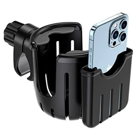 Universal barnevogn koppholder, justerbar drikkeholder med telefonholder