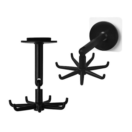 360-graders Roterende Punch-fri Krog Køkken Krog Opbevaringsstativ Stue Badeværelse Halskæde Opbevaringsstativ Hængende Smykke Opbevaringsstativ 
