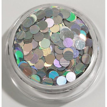 Nail Glitter - Runde/Prikker - Sølv - 8ml - Glitter