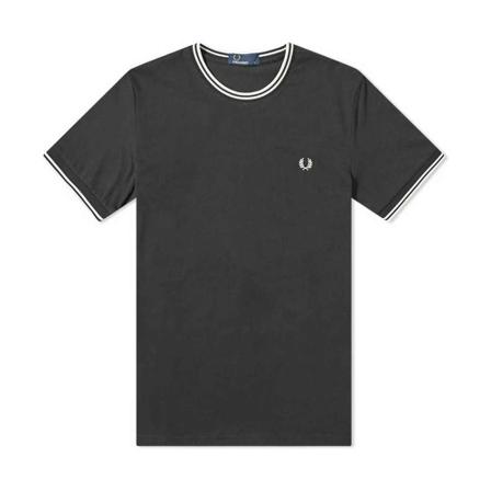 Fred Perry, Twin Tipped T-shirt Zwart, Heren, Maat:M