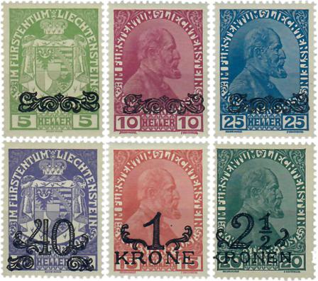 Liechtenstein 1920 - MICHEL 11/16 - Ubrugt