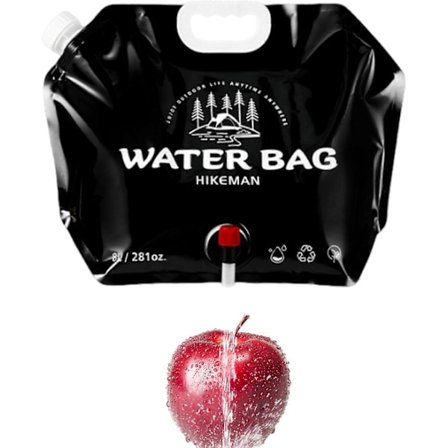 Vikbar Vattentank 8l Camping Vattenförvaring Bärbar Dunk, Vattenpåse, Överlevnadsverktyg för Utomhusvandring Camping