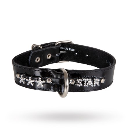 DoggiDog - Cuir Verni Star Halsband- Hundhalsband
