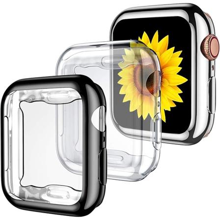 3-pack kompatibel med Apple Watch-fodral 38 mm, mjuk HD-skärmskydd med hög känslighet med TPU runt om Anti-fall Bumper Skyddsfodral Cover för