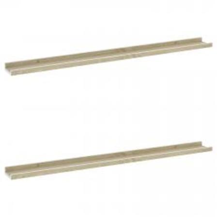 Vidaxl Vägghyllor 2 St Vit Och Sonoma-ek 100x9x3 Cm Vit