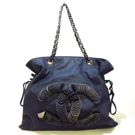 Chanel Vintage Pre-owned Denim totes , Blauw , Dames , Maat: ONE Size Vintage Tassen