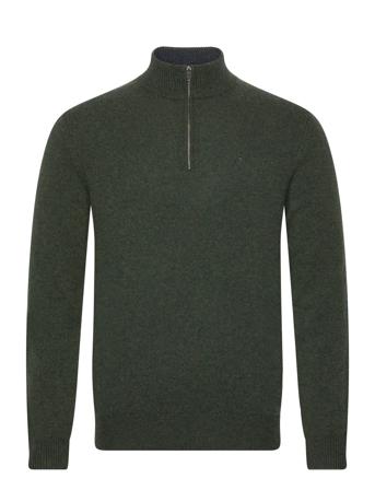 Lambswool Hzip Knitwear Half Zip Pullover Kakigrønn Hackett London*Betinget Tilbud