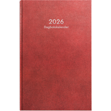 Kalenderdagbok Kunstlær Rød 2026