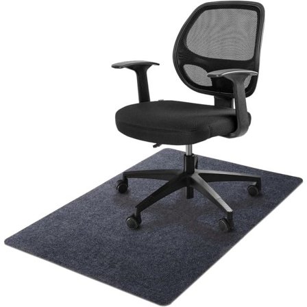 Kontorstolmatte 120 * 90cm, Sunfry Kontorstolmatte for tregulv Sklisikker golvbeskyttelsesmatte (120 x 90cm, mørkegrå)