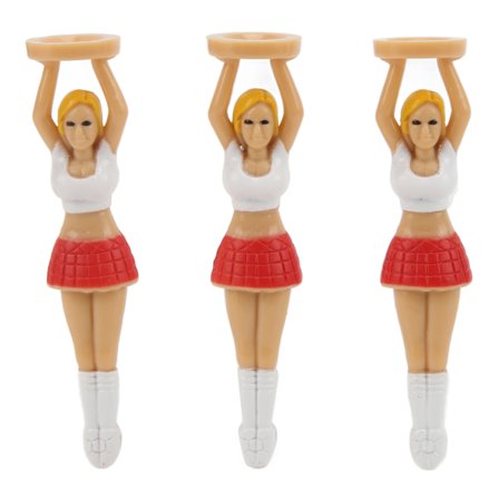 3 stk. Golfbold Tees Plast Cheerleader Piger Tee Golfbolde Stand Holder til Driver Bane Træning