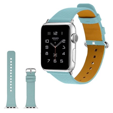 Apple Watch Series 3/2/1 38mm litchi texture watch band - Cyan