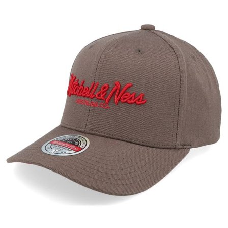 Mitchell & Ness - Grå adjustable Keps - Pinscript Classic Red Grey/Red Adjustable @ Hatstore