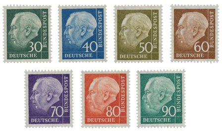 Tyskland 1956 - MICHEL 259-265 - Postfrisk