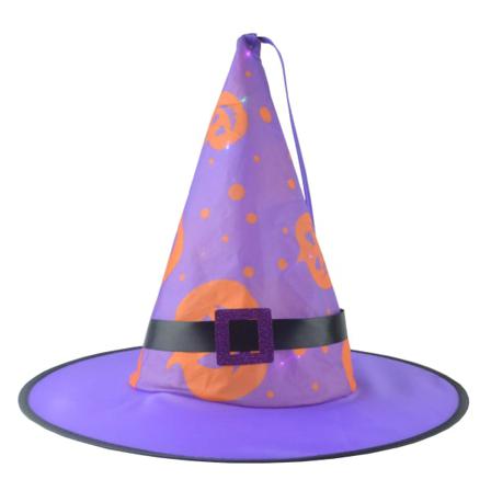 Halloweenhatt Festbollklä Upp Häxhatt Lila 1 St