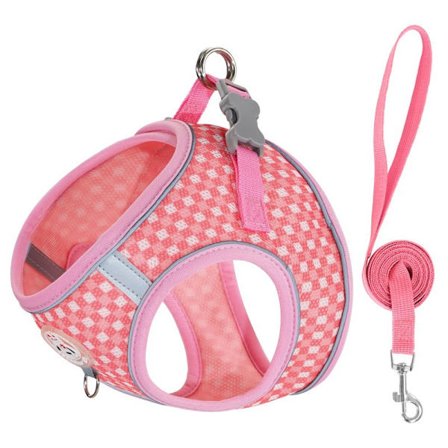 Bästsäljande kattkoppel, husdjurssele och rygg för kattunge, rutigt tryckt andningsbar hundsele och valp