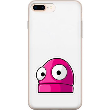 Yhteensopiva Puhelinkuori Apple Apple iPhone 7 Plus Pinkki sarjakuvahahmo suurilla silmillä leikkisässä ja humoristisessa tyylissä