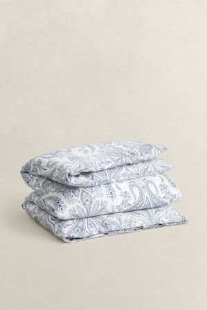 GANT Wohnaccessoires Key West Paisley Einzelbettbezug (155x220) Grau