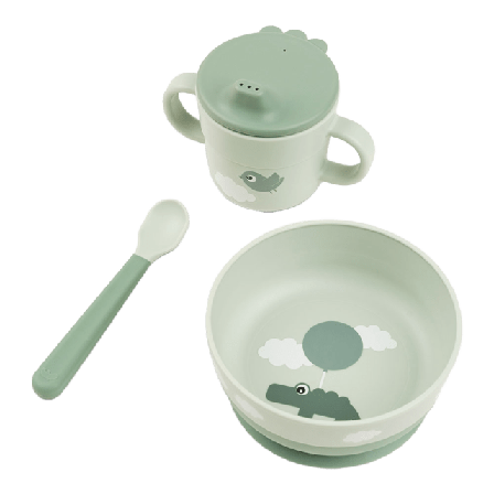 Done by Deer Foodie first meal set Happy clouds Green Mata & äta Grön ONESIZE
