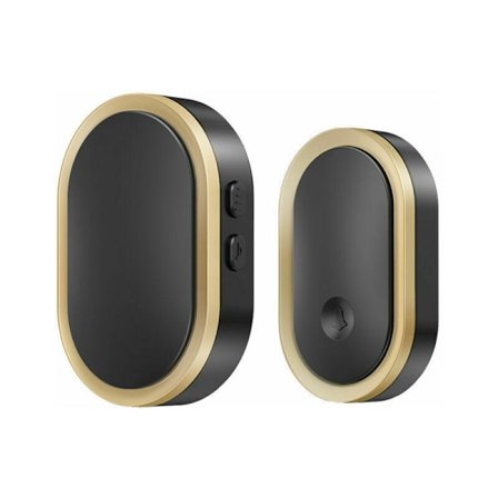 Energibesparende trådløs ringeklokke, enkel installasjon, lang rekkevidde, vanntett dørklokke, moderne design, volumkontroll for hjem, hotell, 