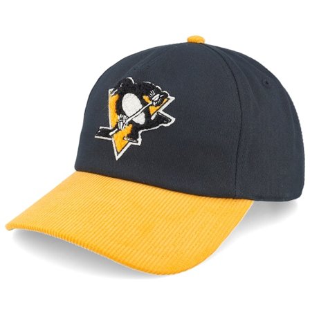 American Needle - NHL Černá adjustable Kšiltovka - Pittsburgh Penguins Burnett Black/Yellow Corduroy Adjustable @ Hatstore