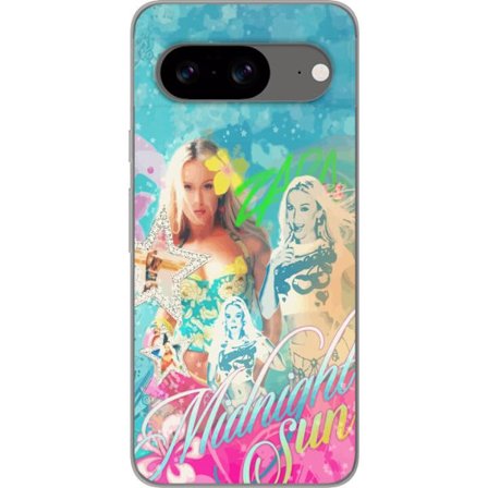 Yhteensopiva Puhelinkuori Google Pixel 8 Seikkailumaailma Steve, Creeper ja eläimillä värikkäässä palikkagrafiikassa