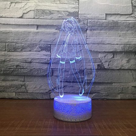 3D Optinen Illuusio Yövalo Anime Tyttö 3D Lamppu Piirretty Hatsume Miku LED Yövalo Työpöytävalo Toimintahahmot Pojat Tytöt Syntymäpäivälahja Joulu T