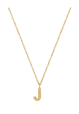 Mockberg Petite Stone Letter J Gold Necklace Smycken & klockor Dam Guld ONESIZE