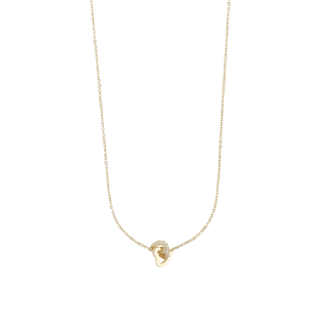 SNÖ of Sweden Connected Pendant Heart Necklace Halsband Dam Guld 42 cm
