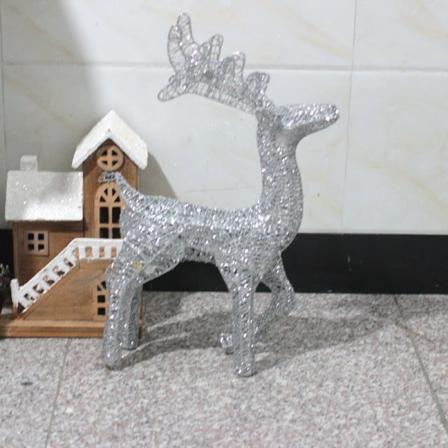Dekoration Lysande järn Julhjort Julscen Dekorativa prydnadsföremål Köpcentrum Hotell Juljärn Guld- och silverhjort 50CM silver deer Battery lamp