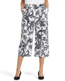 Mönstrad culottbyxa med resårlinning Seli Svart - 48/50 - Åshild