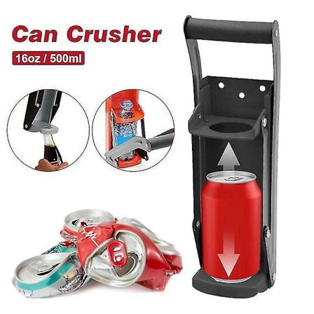 Dåseknuser Genbrugsværktøj Flaskeåbner Sort