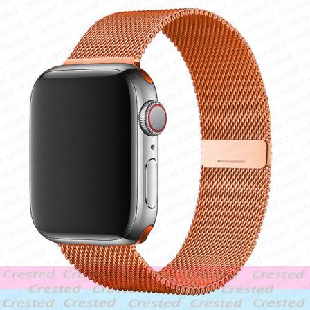 Milanese Loop-rem för Apple Watch Ultra Band 44mm 40mm 45mm 41mm 49mm 42mm 38mm 44 Mm Correa Armband Iwatch Serie 3 6 Se 7 8 Sunset 38mm 40mm 41mm