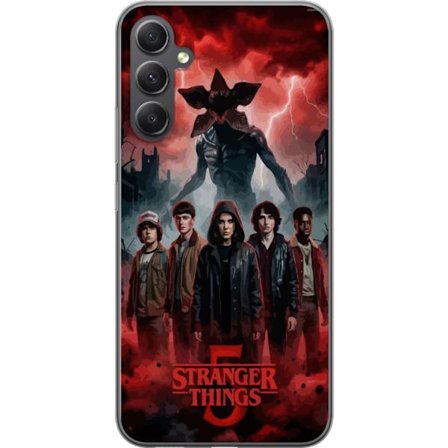Kompatibelt Mobildeksel til Samsung Galaxy A05s Mørk Stranger Things-inspirert fantasyillustrasjon med torden, dramatisk himmel og intens uhyggelig st