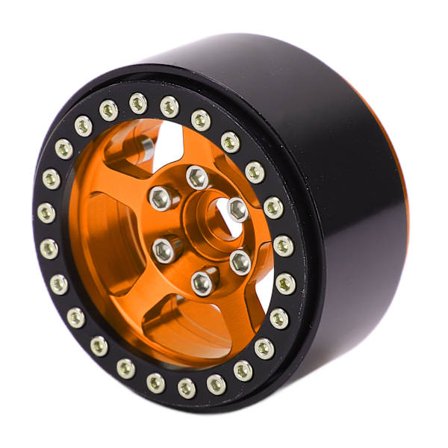 1,9 tuuman Beadlock-vanteet alumiiniseos 5-reikäiset hopeiset vanteet tahraamattomat lukkorengas RC-pyörän vanteet pyörän napa kulta