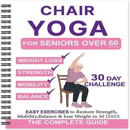 "Stolyoga for seniorer 60 år og eldre" er en yogaguide som inneholder over 40 skånsomme øvelser. (Rosa)