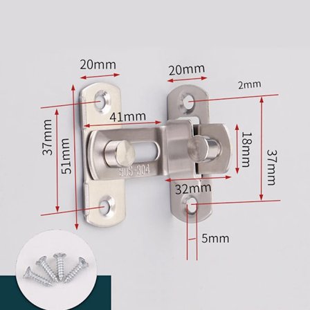 Dørlås Beskytter Låsebolt 90 180 graders rustfritt stål